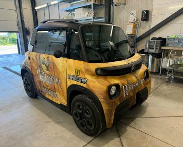 Covering - Lettrage - Citroën Ami - La Rotisserie Namur 